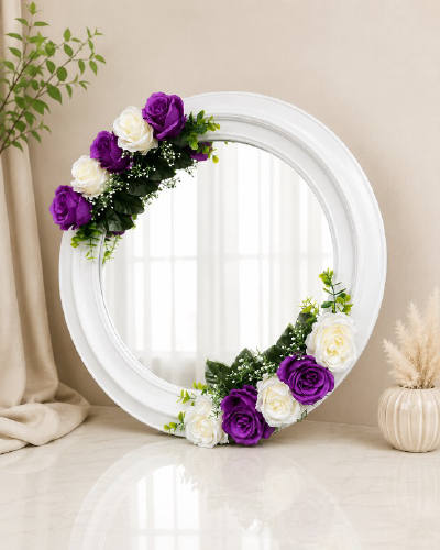 Oglindă pentru Gătitul Miresei cu Decor Floral Trandafiri