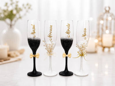 Set Pahare de Nuntă pentru Miri și Nași – Model Elegant
